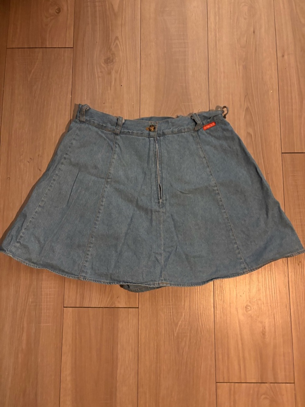 Denim Circle Skirt in Light Blue